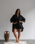 AIDEN - BLACK Buttoned Dress