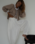 ESME - CINNAMON Gingham & Lace Blouse