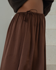 MADELINE - BURGUNDY Silk Skirt