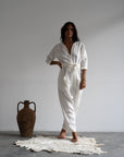 IRIS - WHITE Linen Jumpsuit