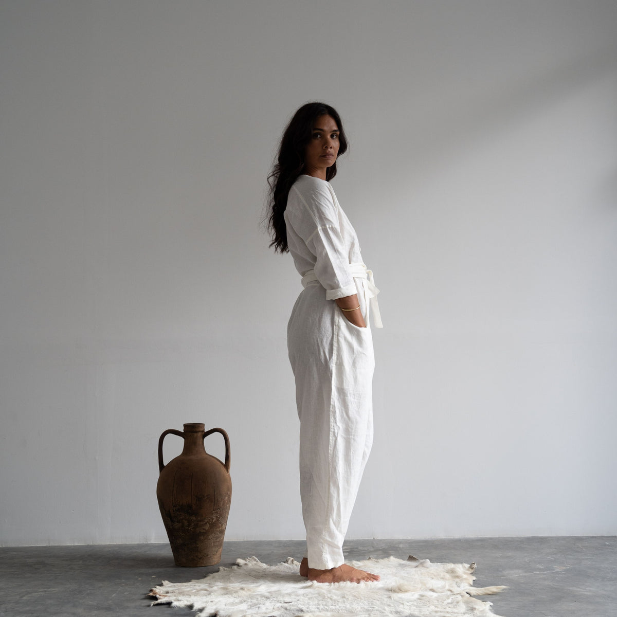 IRIS - WHITE Linen Jumpsuit