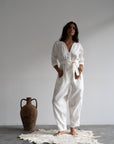 IRIS - WHITE Linen Jumpsuit