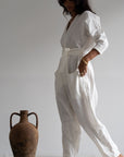 IRIS - WHITE Linen Jumpsuit