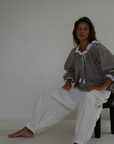 ESME - WISTERIA Gingham & Lace Blouse