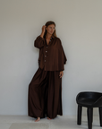 NINA - BURGUNDY Silk Blouse