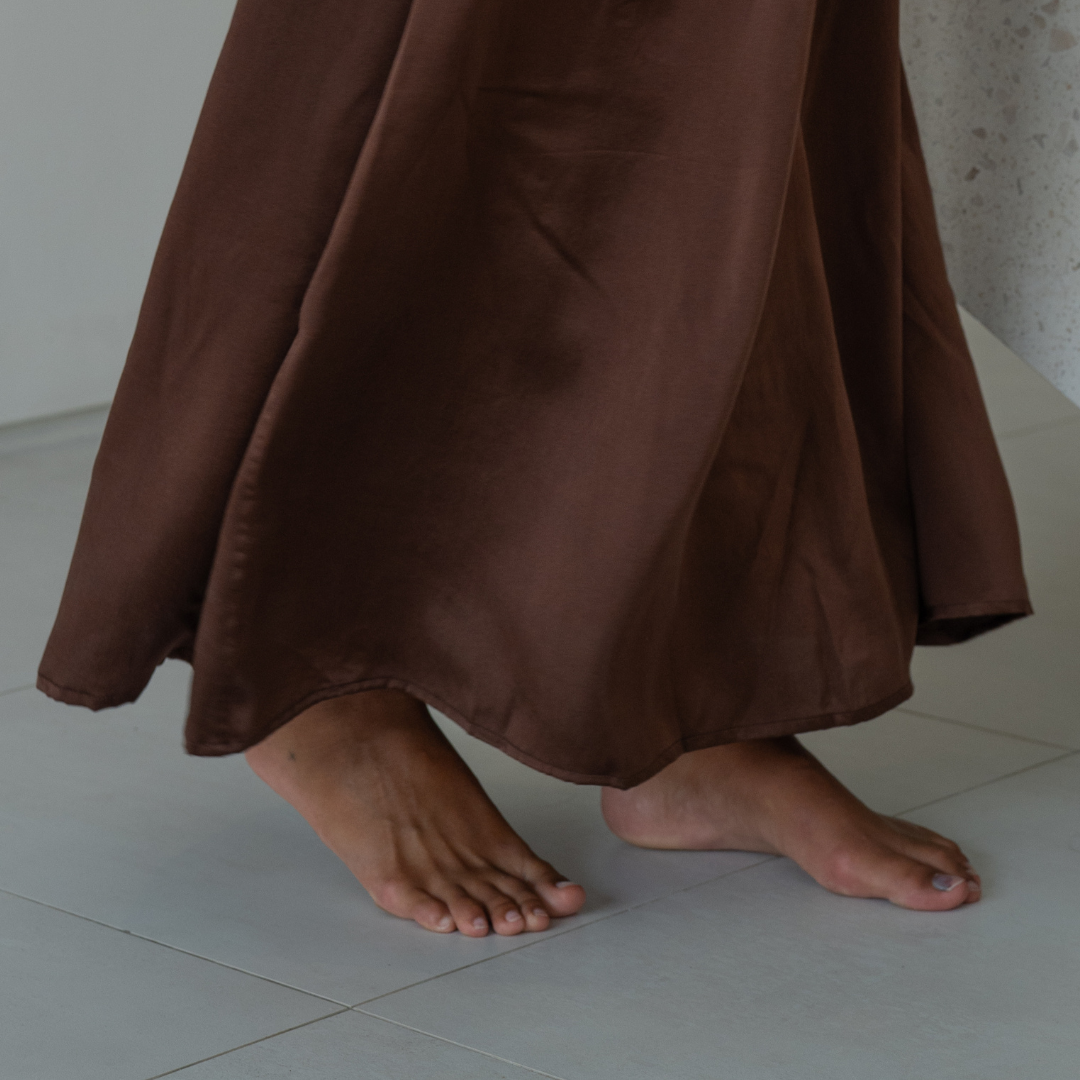 MADELINE - BURGUNDY Silk Skirt