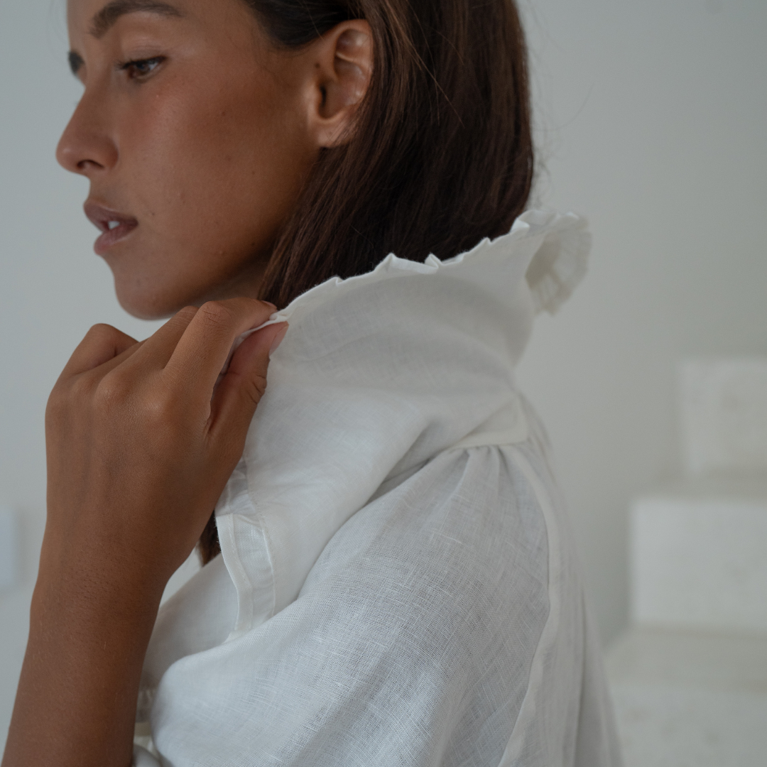 LILIANNE - WHITE Linen Blouse