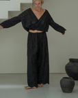 CELESTE - BLACK Broderie Pants