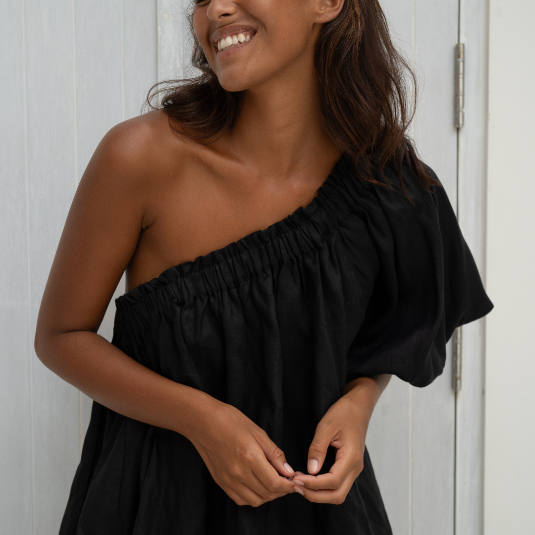 DETTE - BLACK Linen Blouse