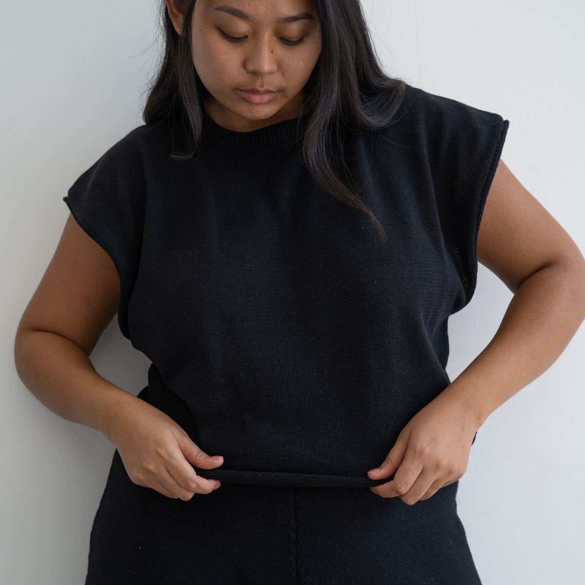NORA - Black Knit Vest