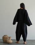 OPHELIA - Black Knit Cross Sweater