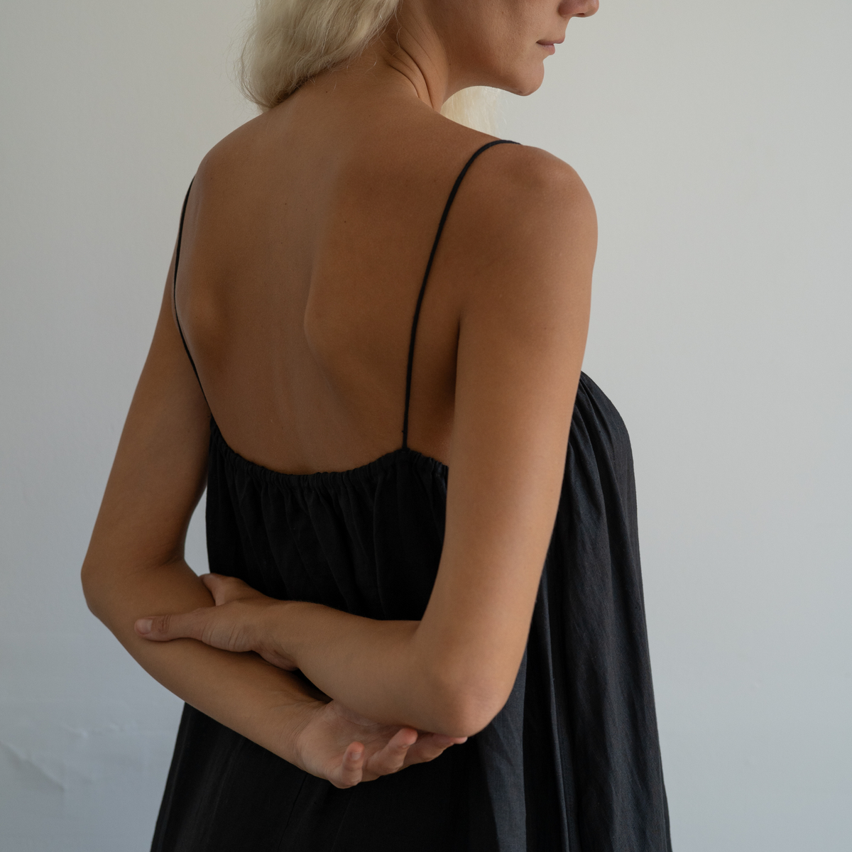 PIA - BLACK Linen Dress