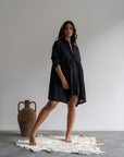 AIDEN - BLACK Buttoned Dress