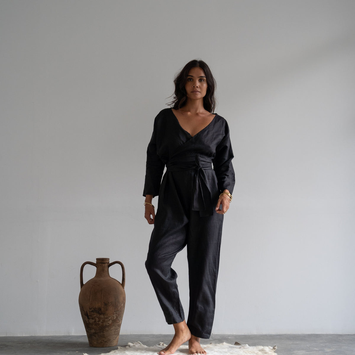 AD - BLACK Linen Jumpsuit