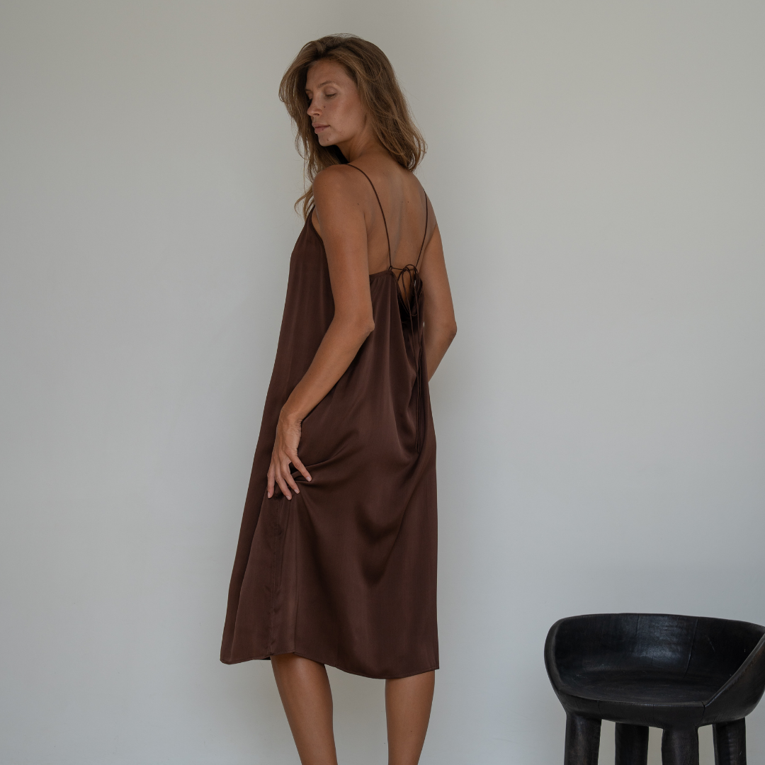 CAMILLE - BURGUNDY Mulberry Silk Slip