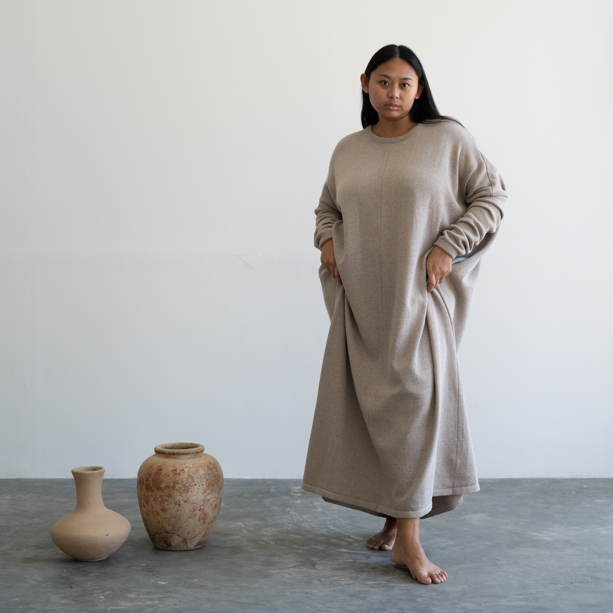 VADA - FAWN Volume Knit Dress