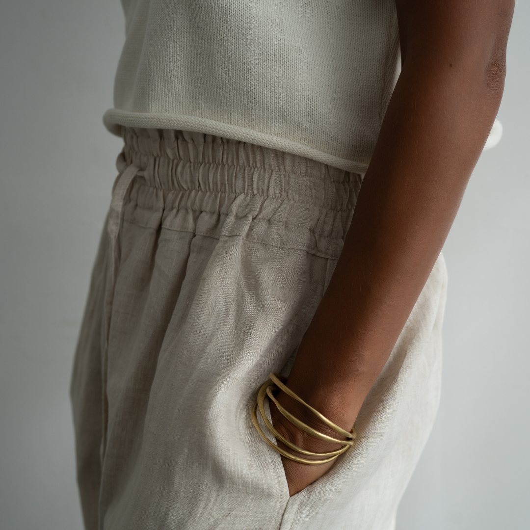 ATILLA - NATURAL Linen Cascade Pant