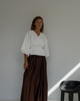 ROMY - WHITE Wrap Ramie Top