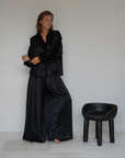 NINA - BLACK Silk Blouse