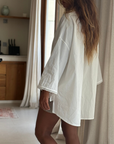 POPLIN - WHITE Lace Trim Shirt