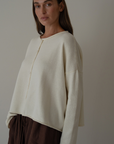 ETTA - Cream Buttoned Knit Cardigan