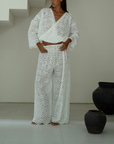 CELESTE - WHITE Broderie Pants