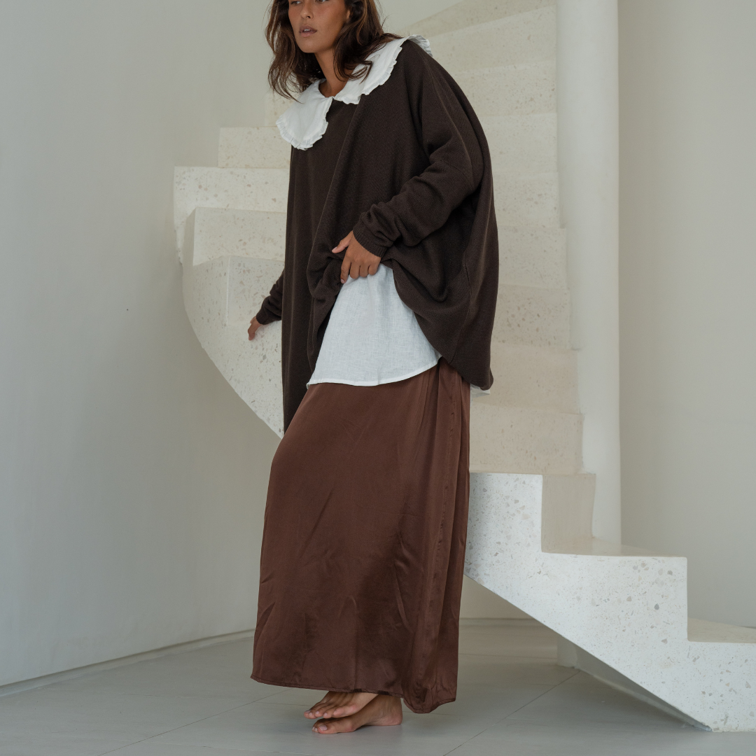 NIAMH - CHOCOLATE Oversized Knit Sweater