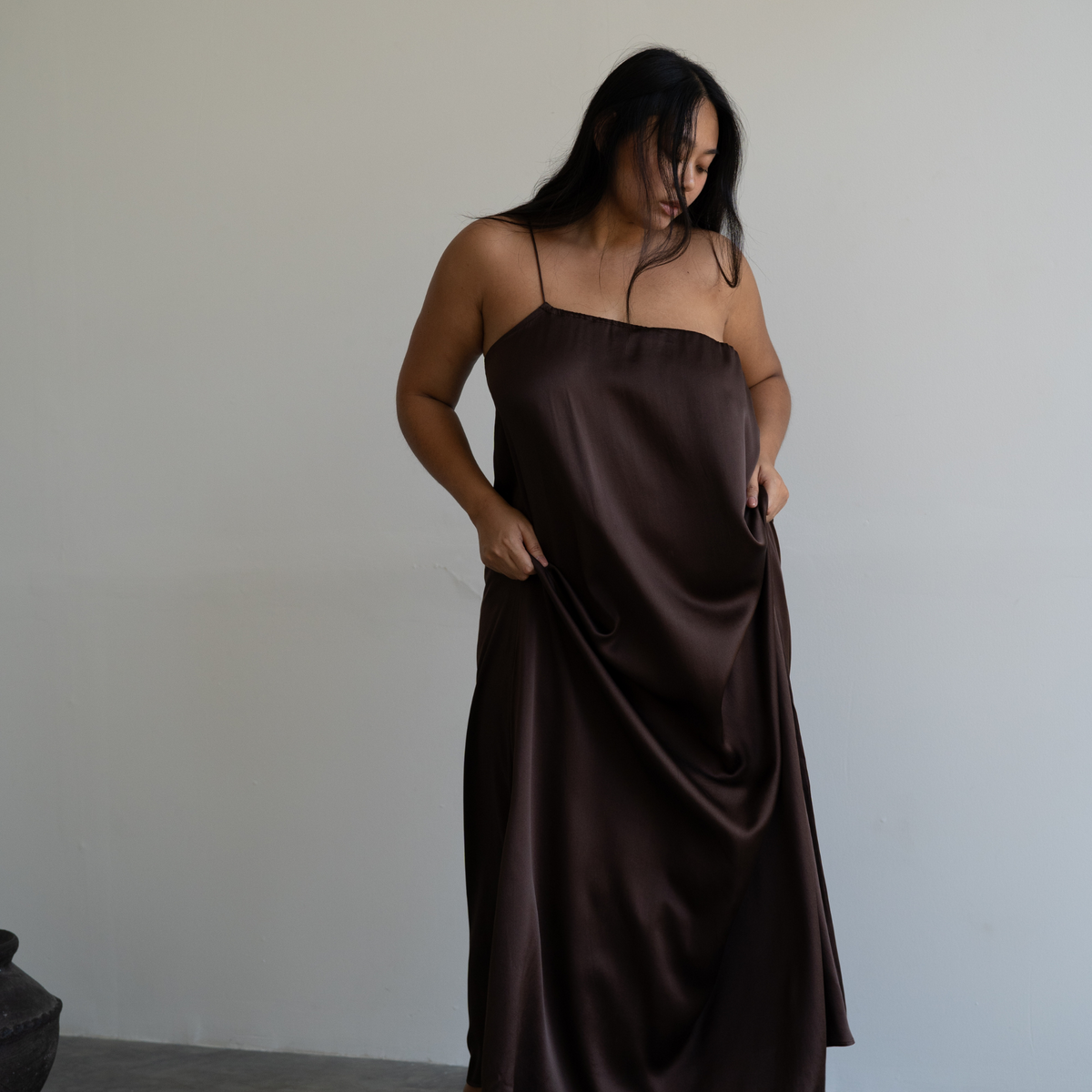 ZULU - Burgundy Mulberry Silk Gown