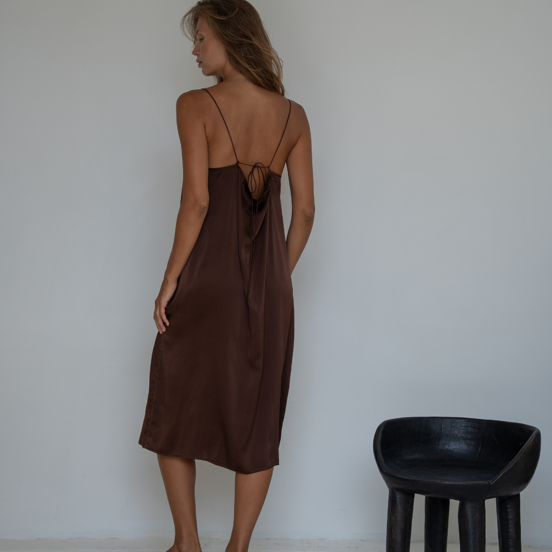 CAMILLE - BURGUNDY Mulberry Silk Slip