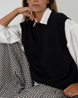 EDITH - BLACK Knit Vest