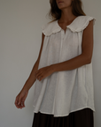 ANNE - WHITE Linen Blouse