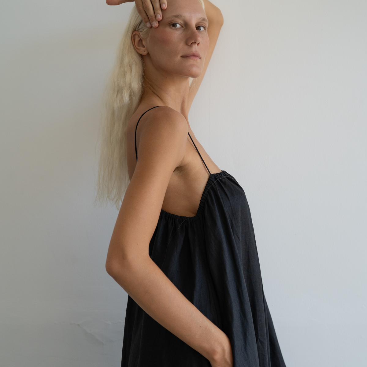 PIA - BLACK Linen Dress