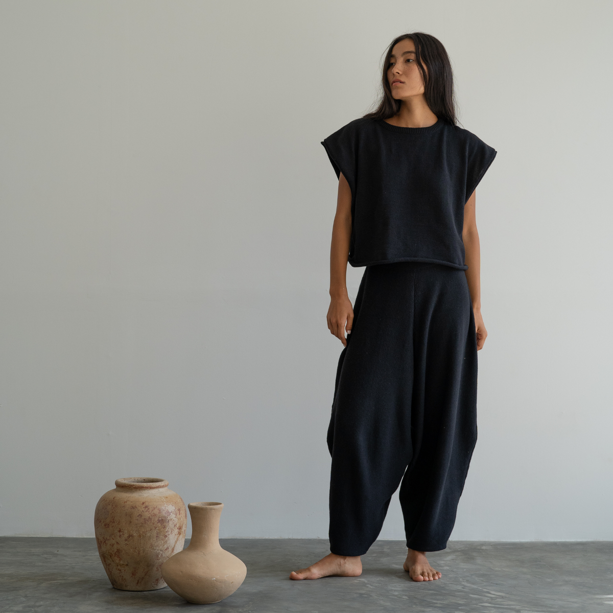 NORA - Black Knit Vest