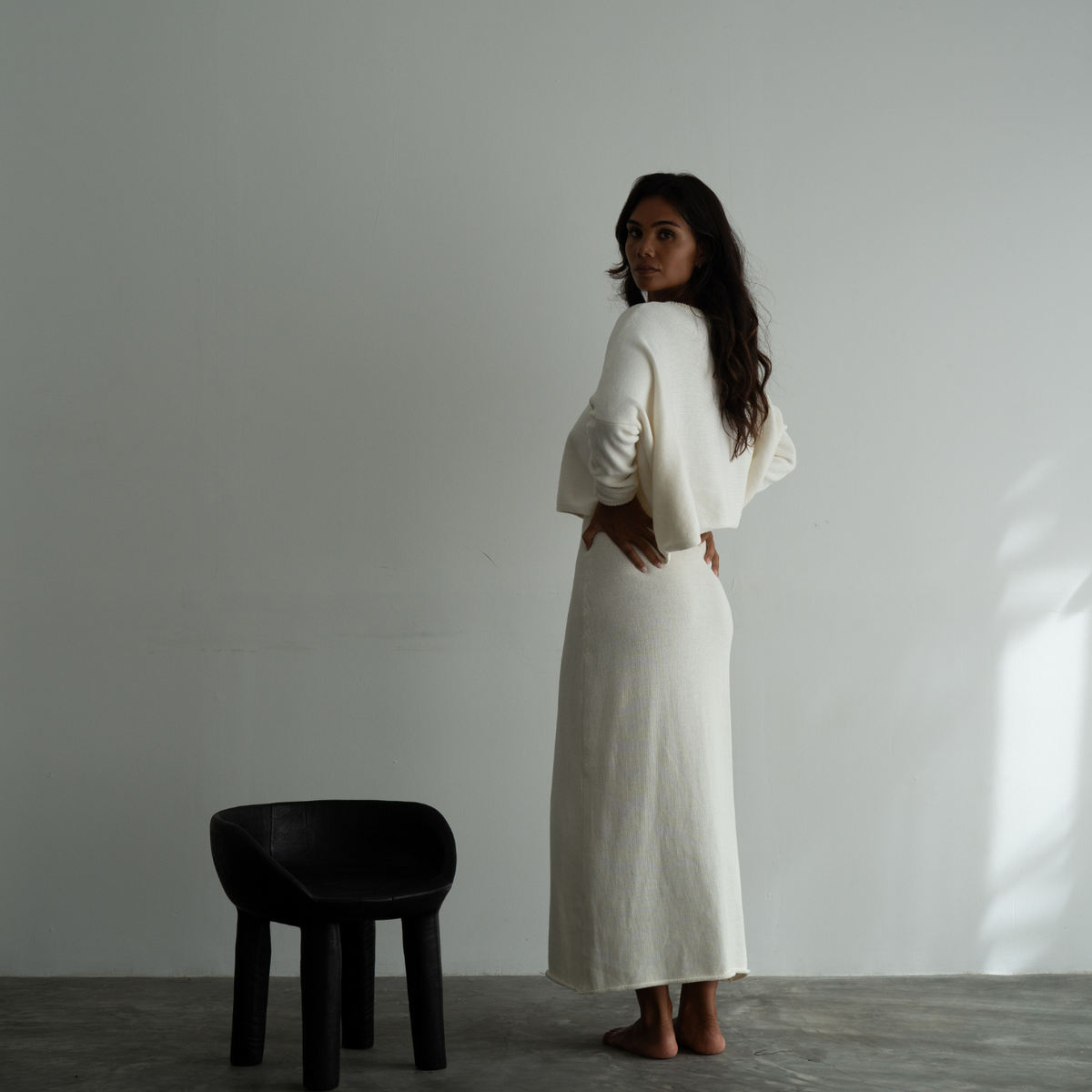 NIAS - CREAM Crop Sweater
