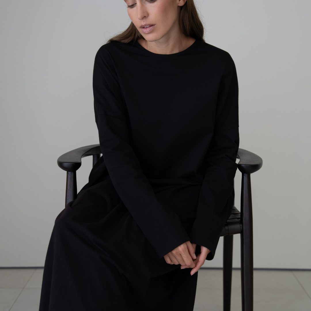 JANE - BLACK Jersey Dress