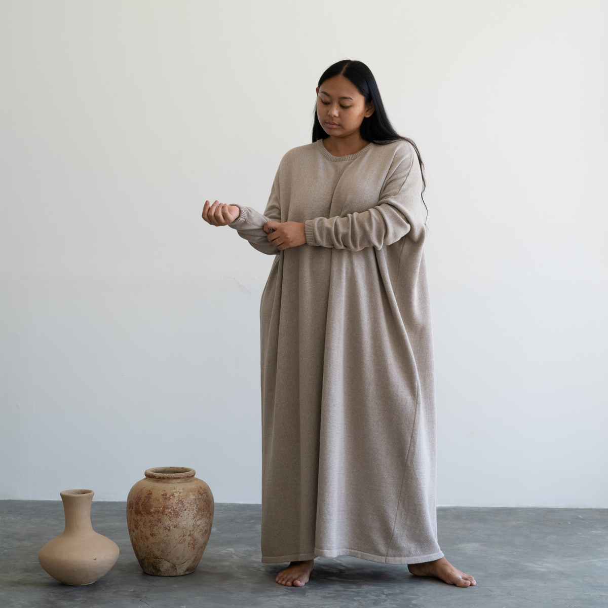 VADA - FAWN Volume Knit Dress