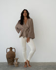MARK - FAWN Knit Wrap Cardigan