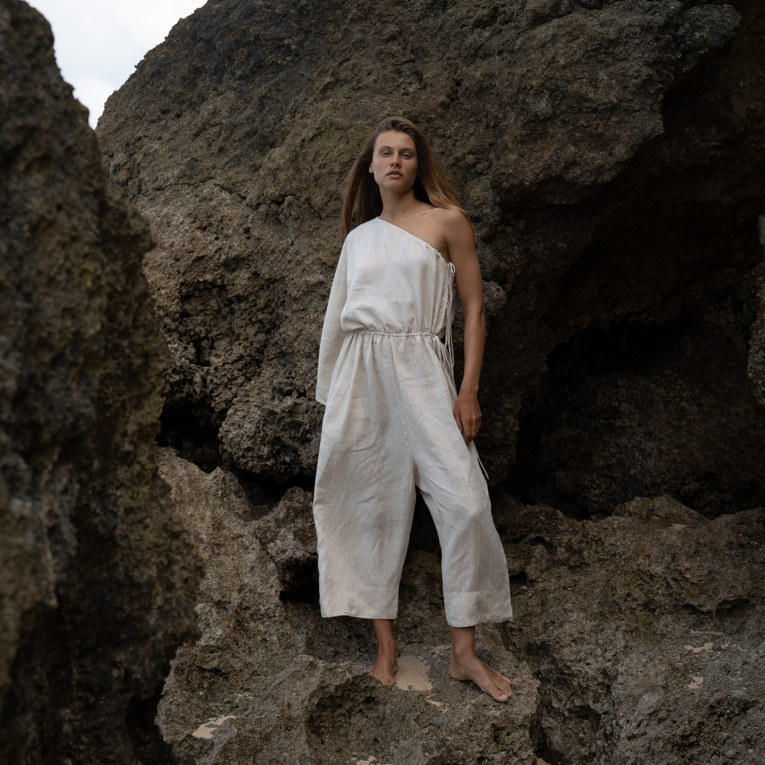 ATHENA - NATURAL Linen Jumpsuit