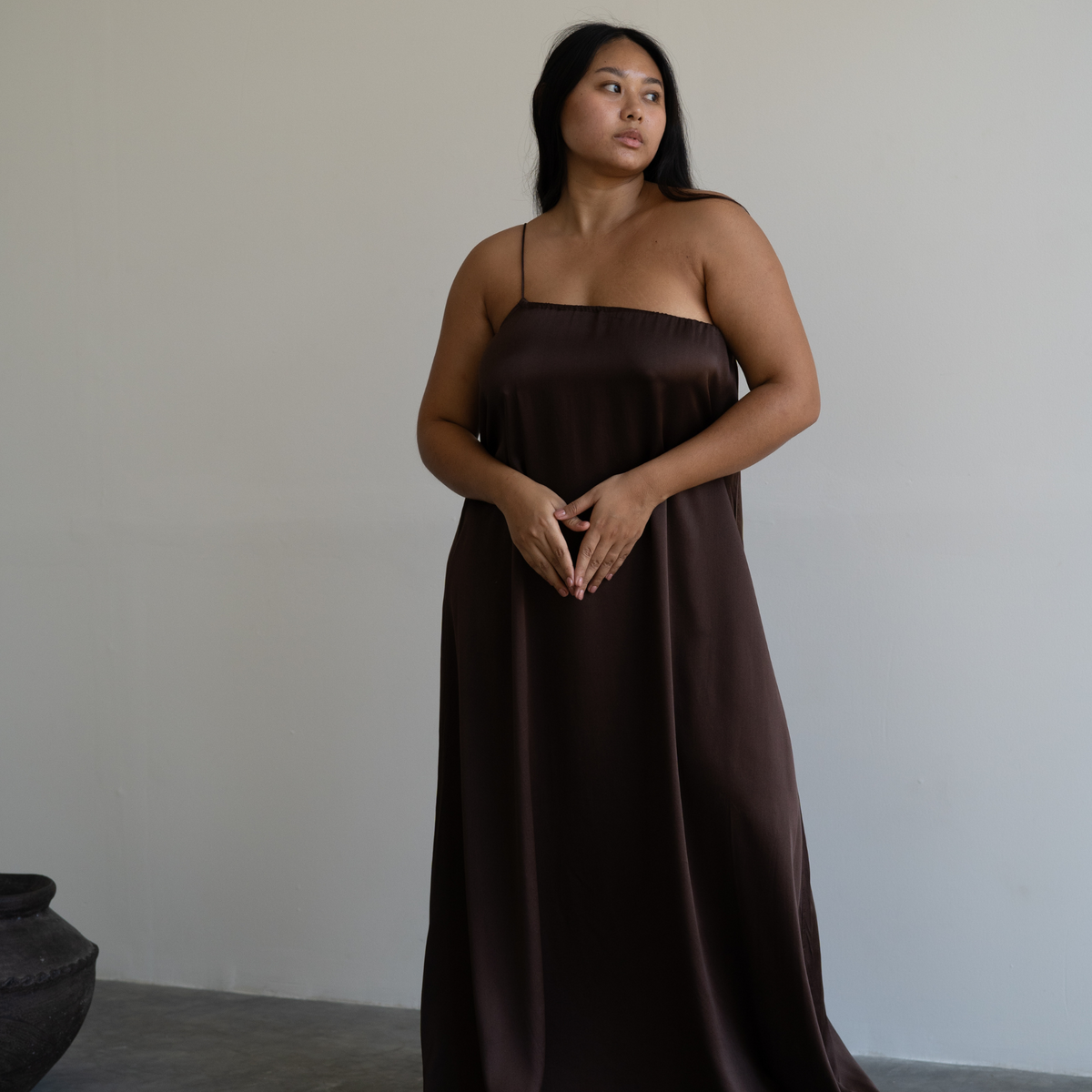 ZULU - Burgundy Mulberry Silk Gown