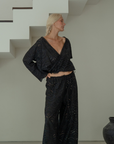 LUNA - BLACK Broderie Blouse