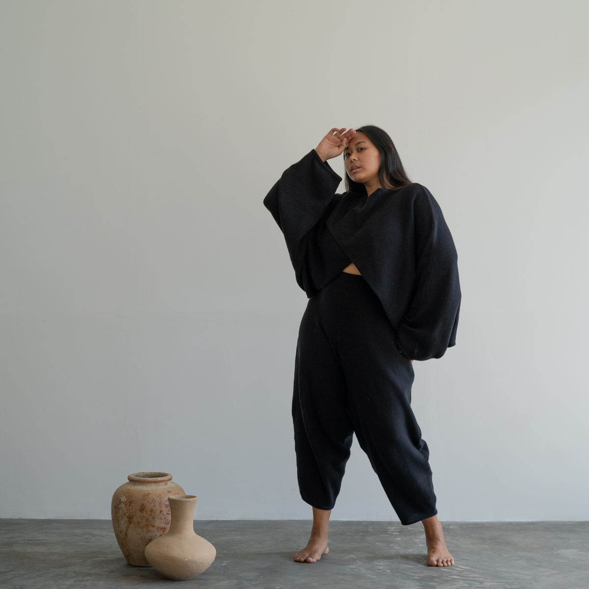 OPHELIA - Black Knit Cross Sweater