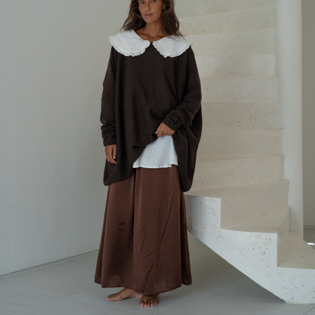 NIAMH - CHOCOLATE Oversized Knit Sweater