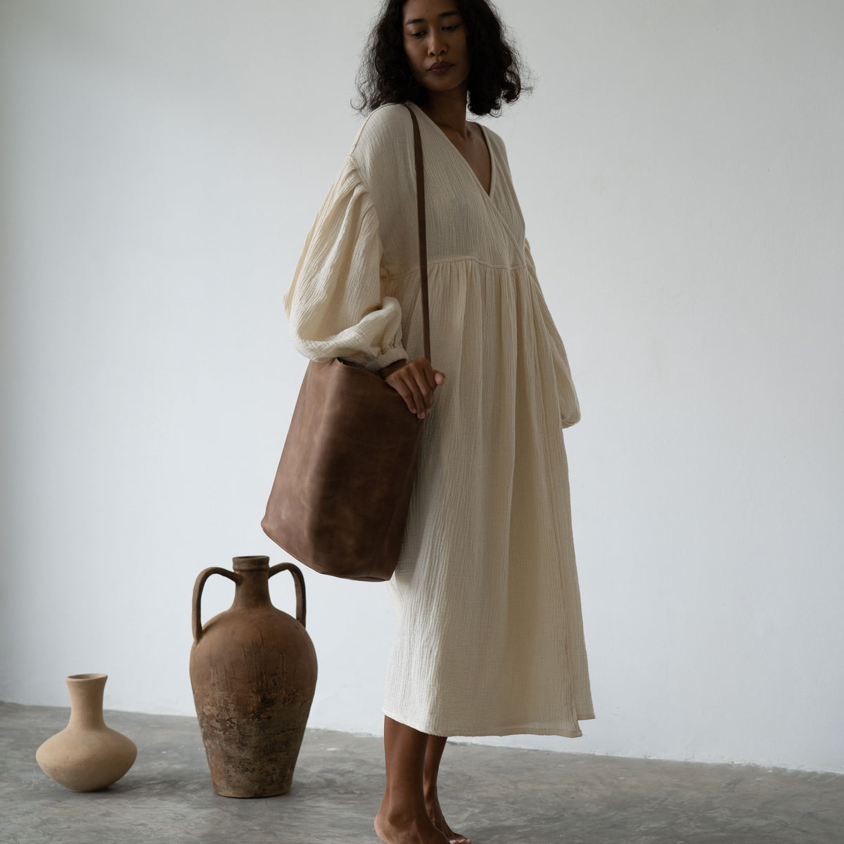 BUCKET - TAN Tote