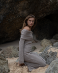 JOLIE - FAWN Cowl Neckline Dress