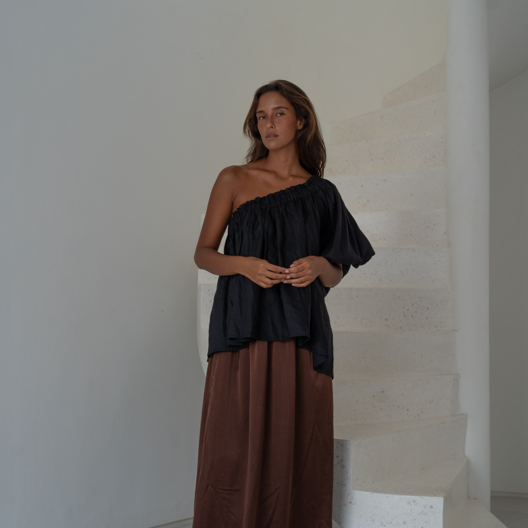 DETTE - BLACK Linen Blouse