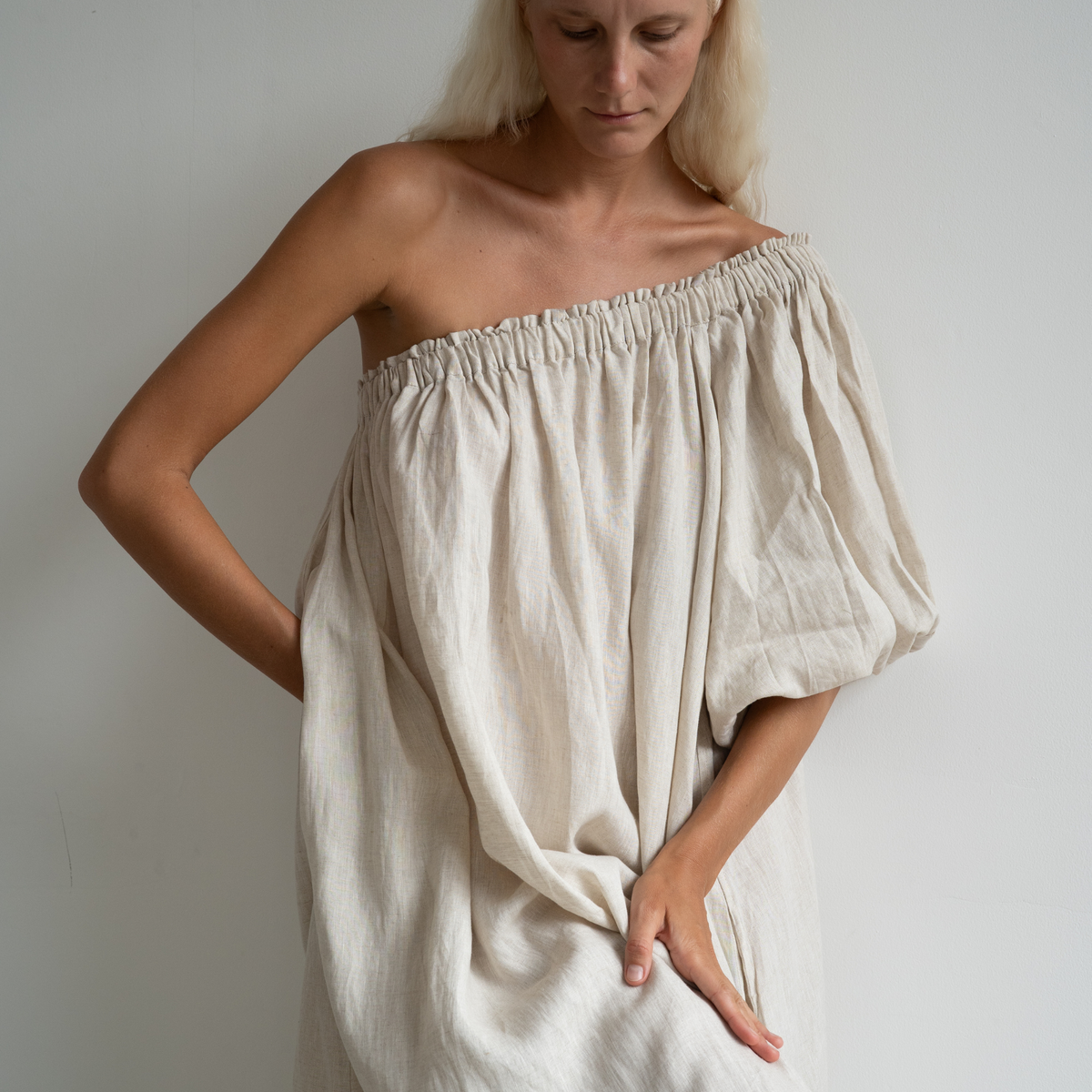 ODETTE - NATURAL Linen Gown