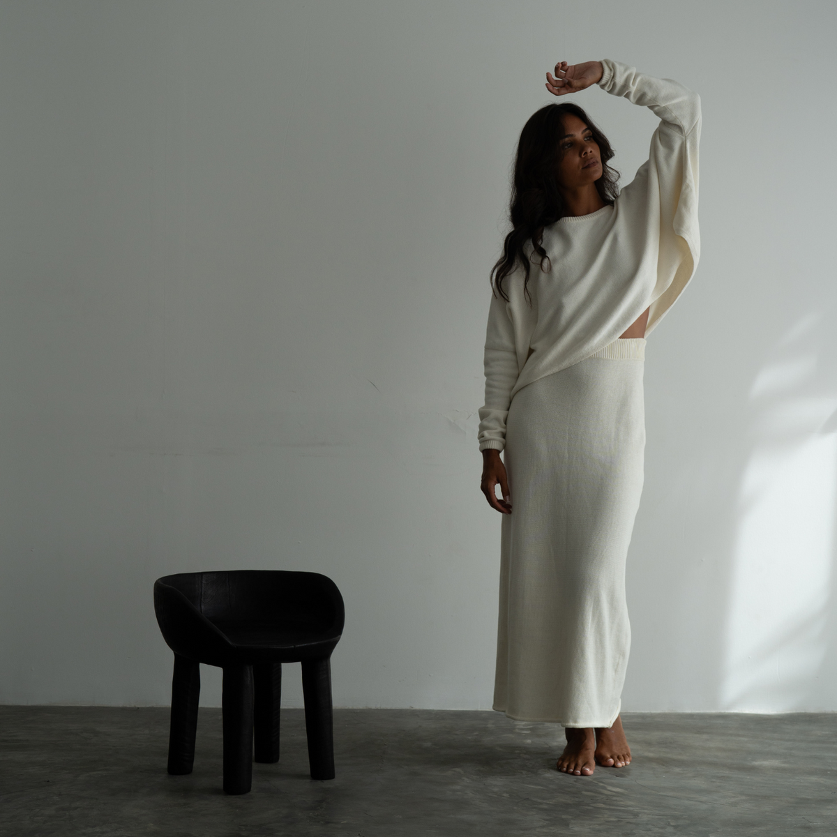 NIAS - CREAM Crop Sweater