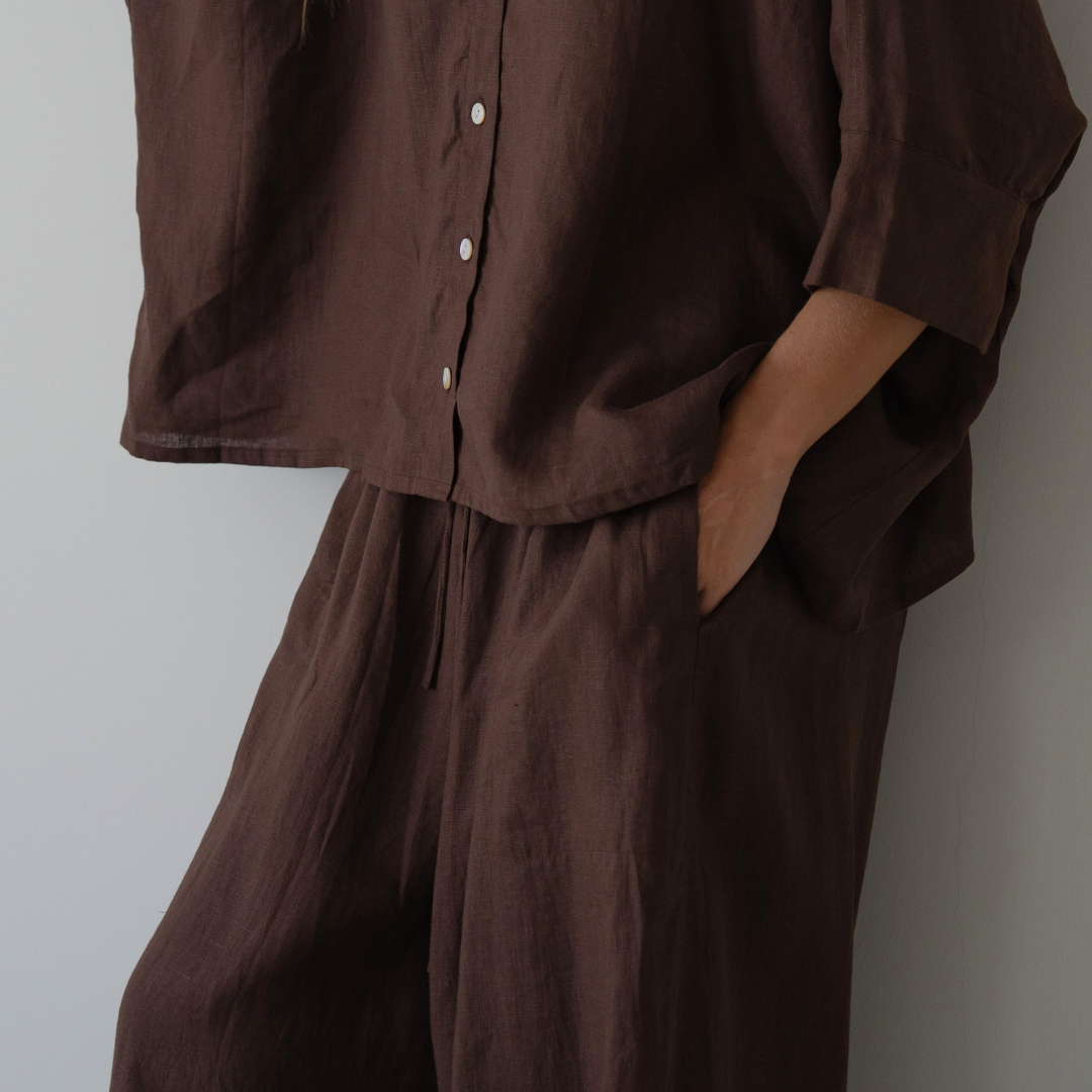 EZRA - Chocolate Linen Pant