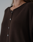 ETTA - Chocolate Buttoned Knit Cardigan