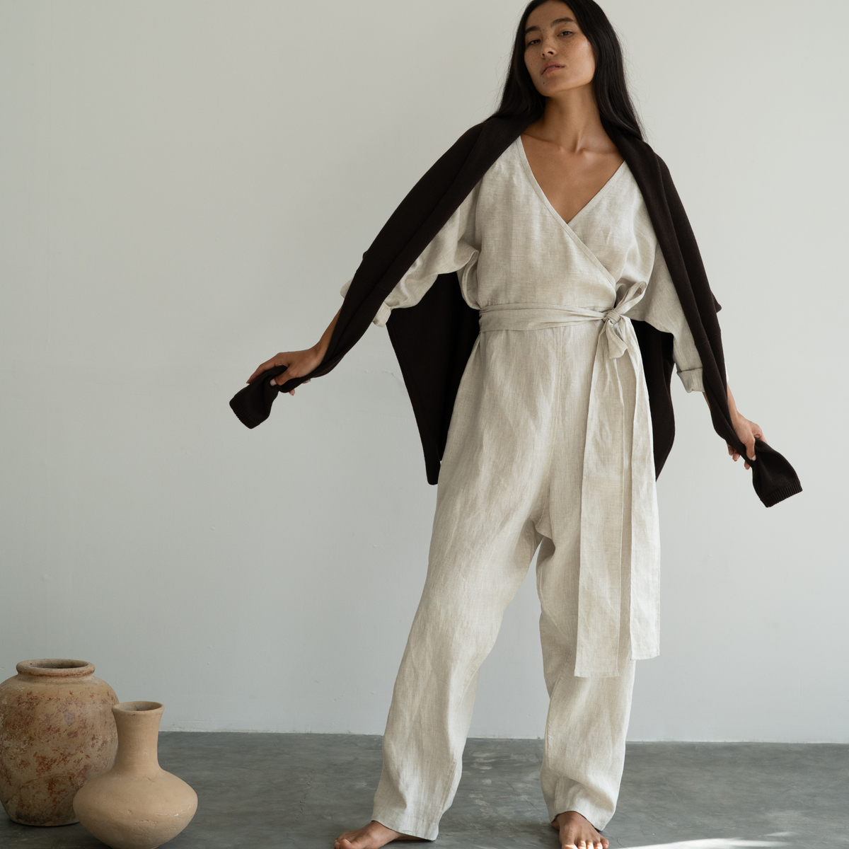 AD - NATURAL Linen Jumpsuit